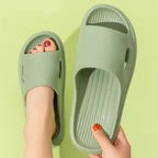 Chinelo verde silencioso unissex flexível macio antiderrapante