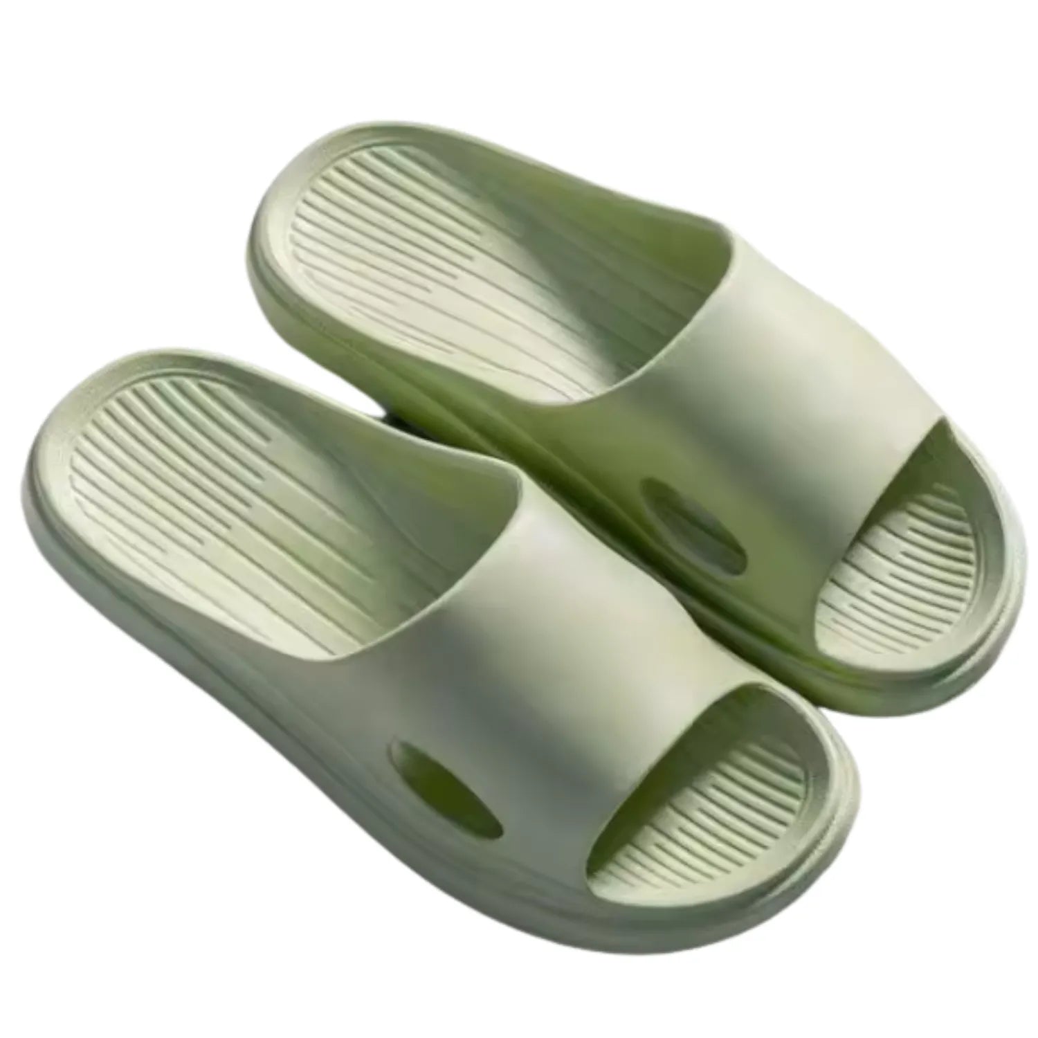 Chinelo verde silencioso unissex flexível macio confort antiderrapante moda