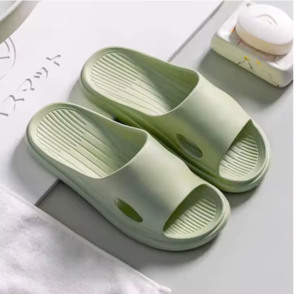 Chinelo verde silencioso unissex flexível macio confort moda
