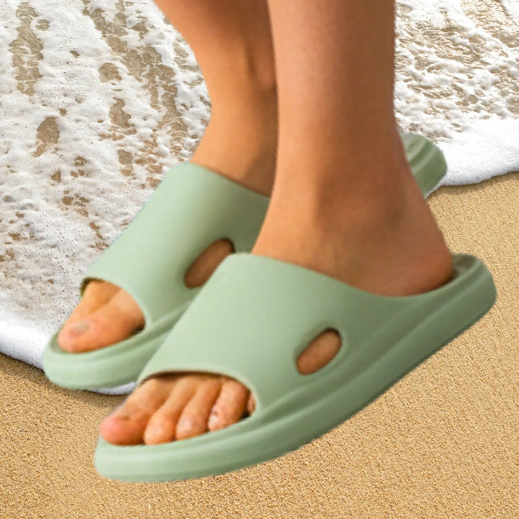 Chinelo verde silencioso unissex confort lazer e praia