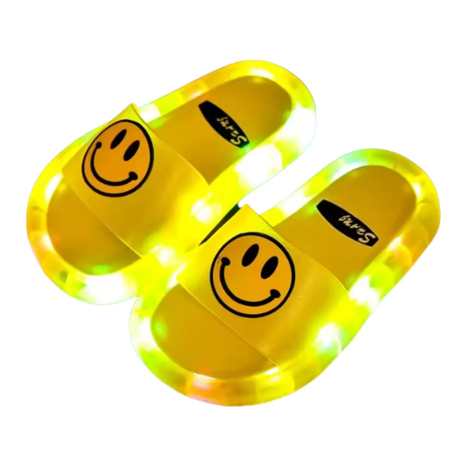 Chinelo sandalia infantil meninas meninos amarelo led