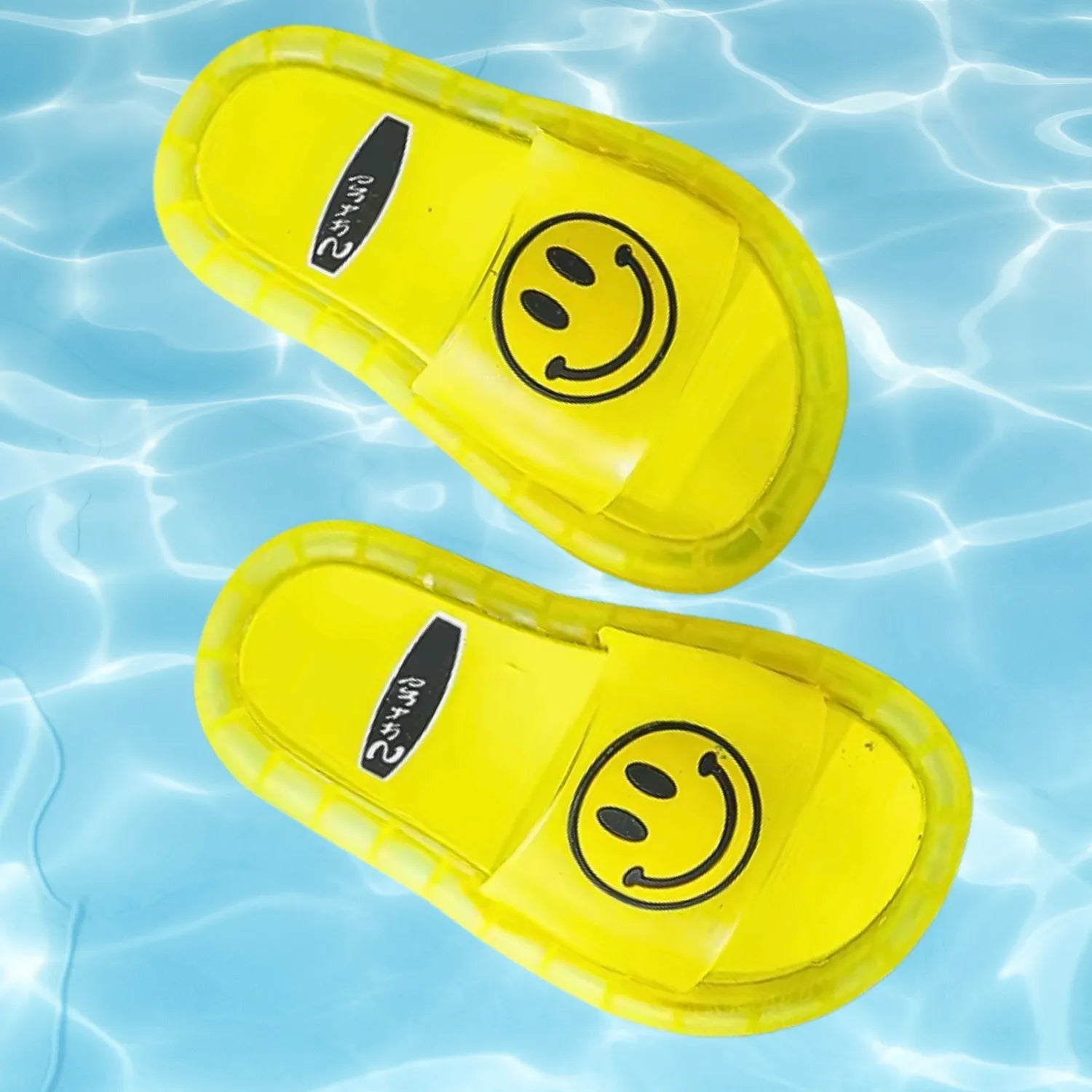 Chinelo sandalia infantil meninas meninos amarelo água led