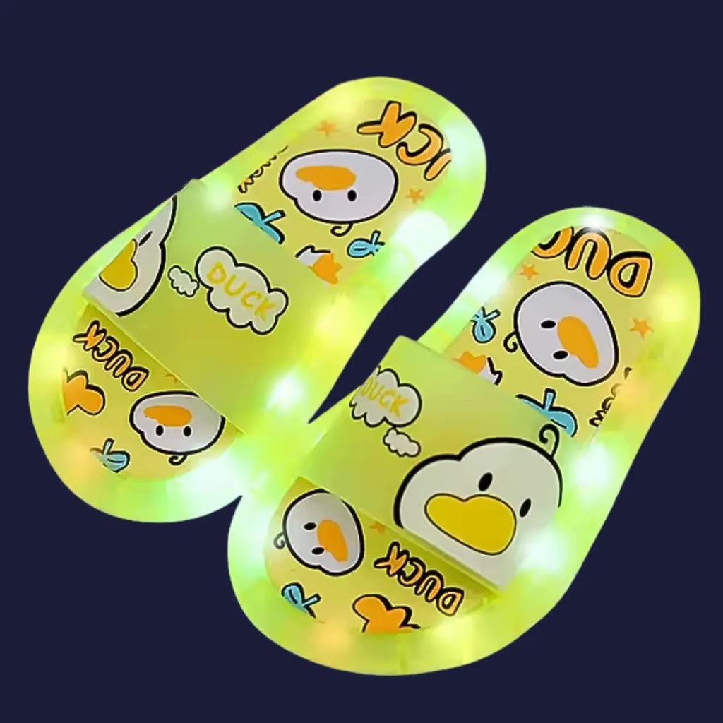 Chinelo sandalia infantil meninas meninos amarelo a led