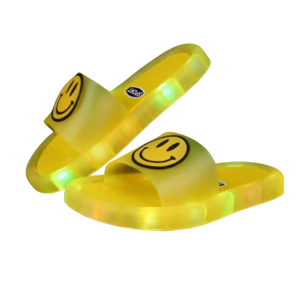 Chinelo sandália infantil meninas meninos amarelo frescor luminoso led