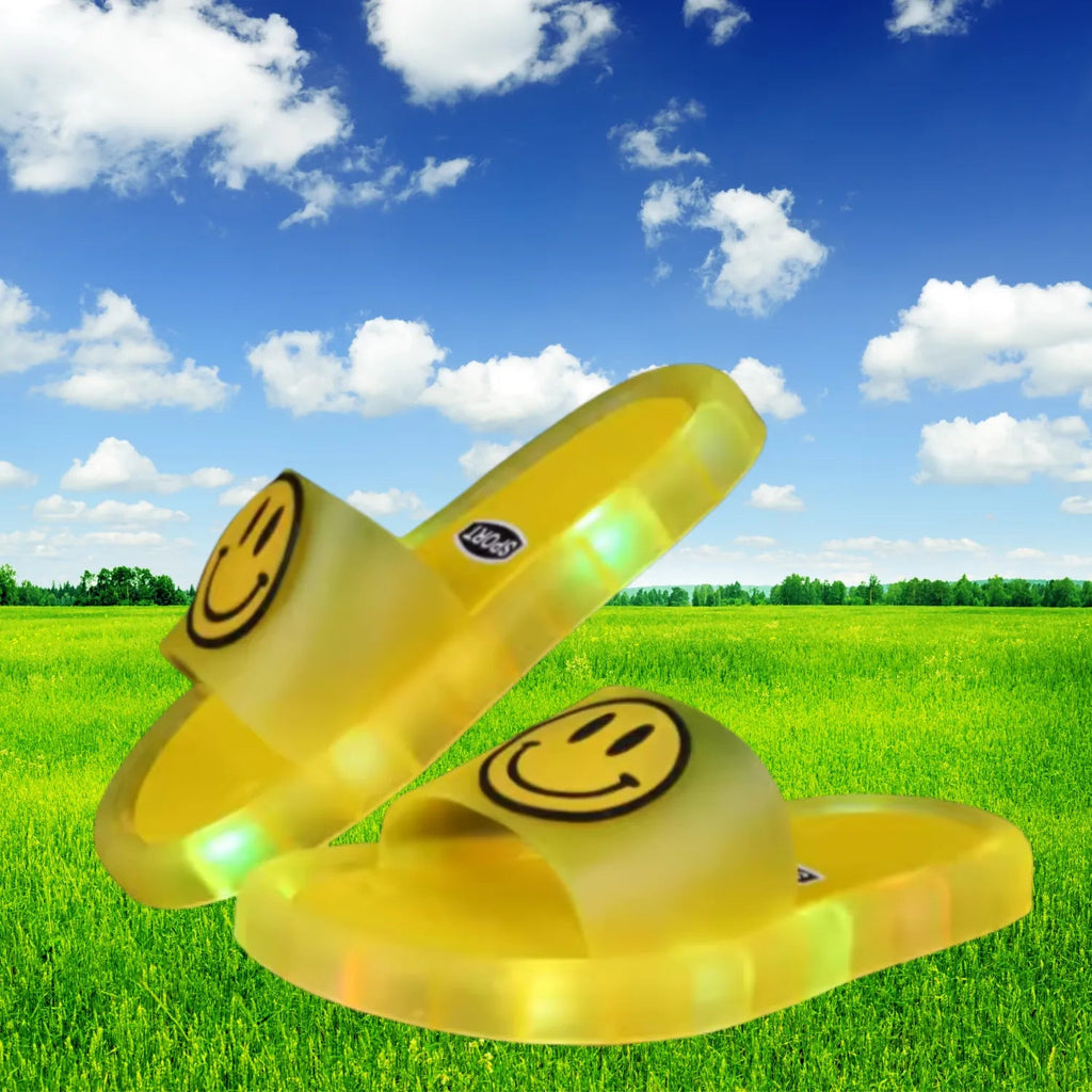 Chinelo sandalia infantil meninas meninos amarelo frescor macio led
