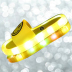 Chinelo sandalia infantil meninas meninos amarelo macio luminoso led