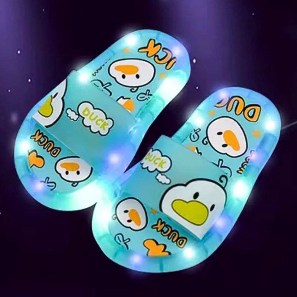 Chinelo sandalia infantil meninas meninos azul claro a led