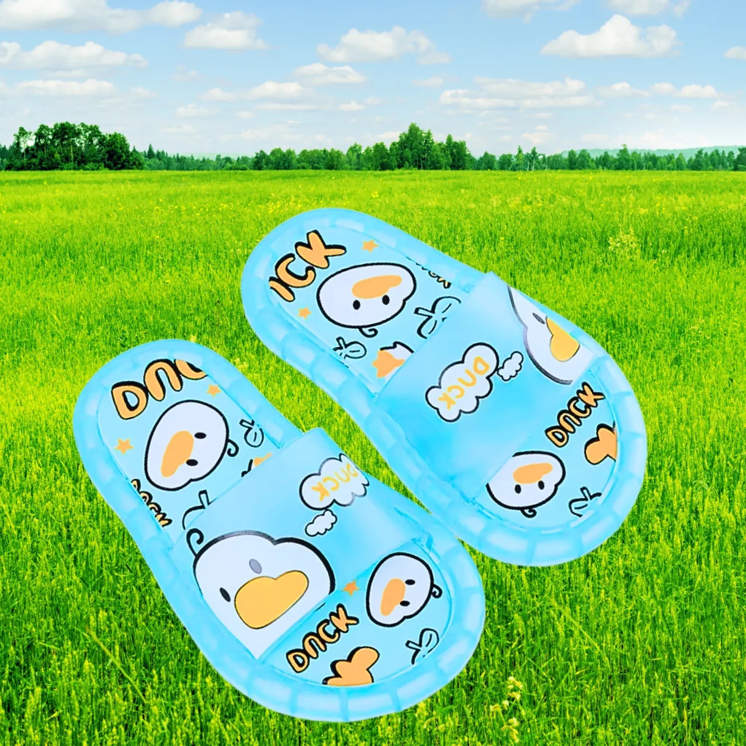 Chinelo sandalia infantil meninas meninos azul claro frescor macio led