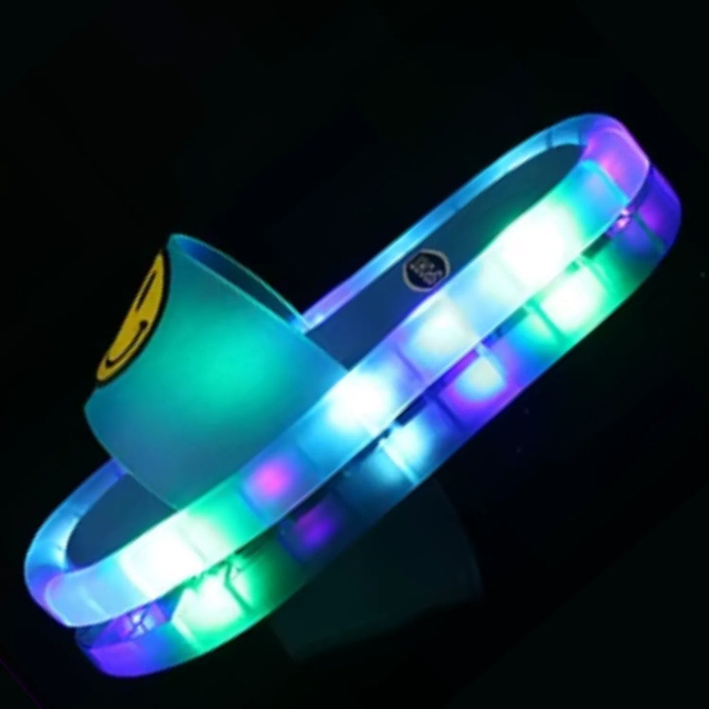 Chinelo sandalia infantil meninas meninos azul a led