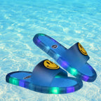 Chinelo sandalia infantil meninas meninos azul água led