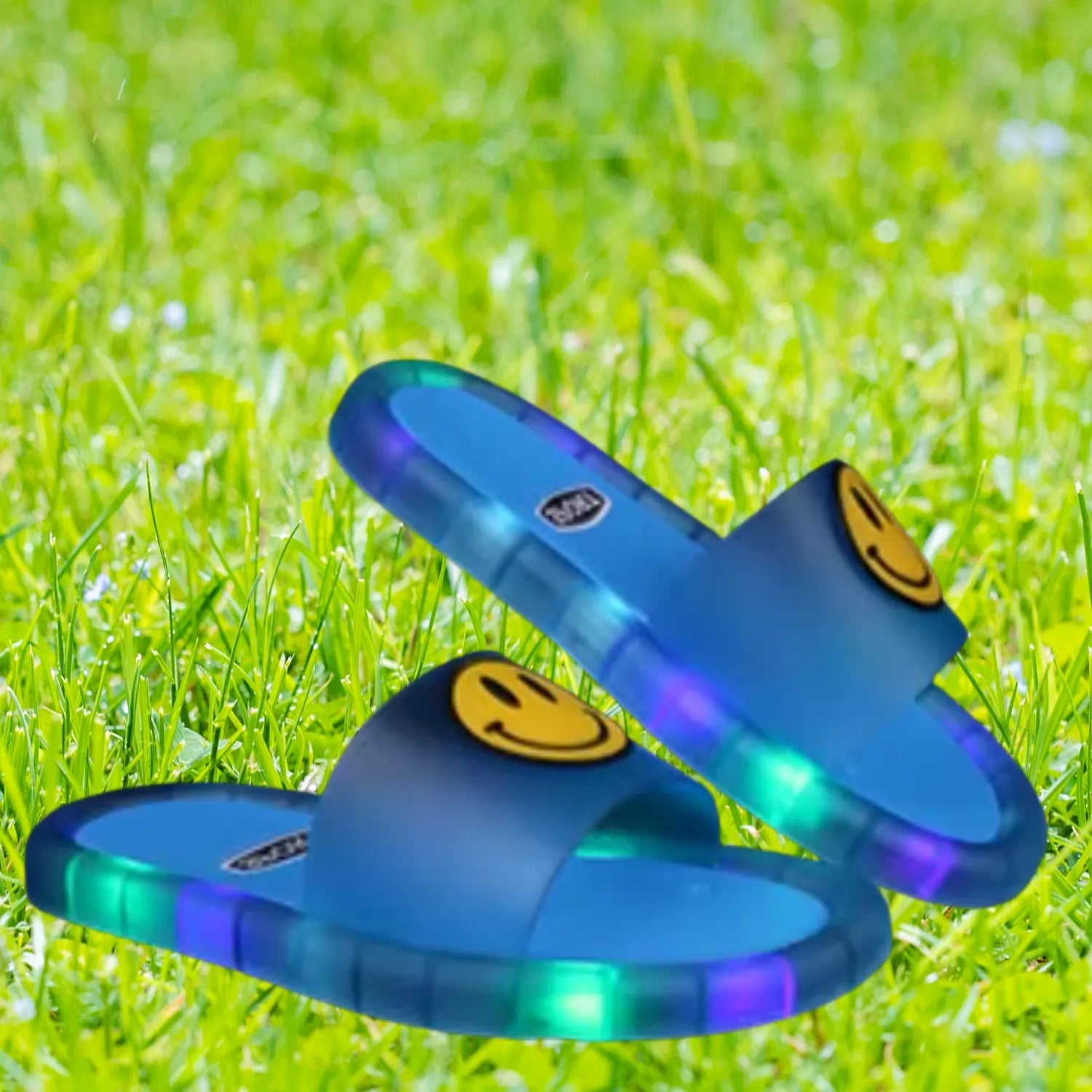 Chinelo sandalia infantil meninas meninos azul frescor macio led