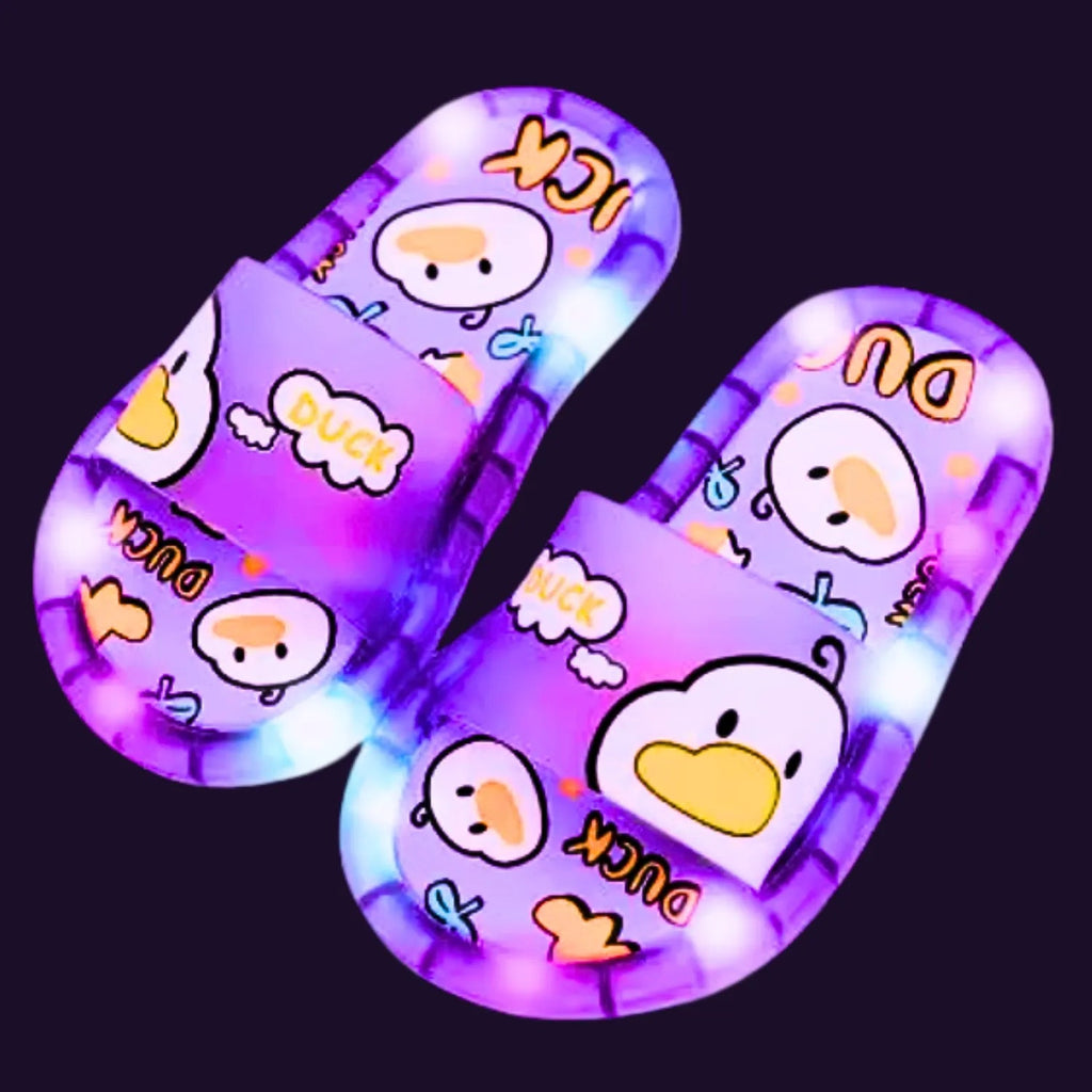 Chinelo sandalia infantil meninas meninos roxo lilás a led