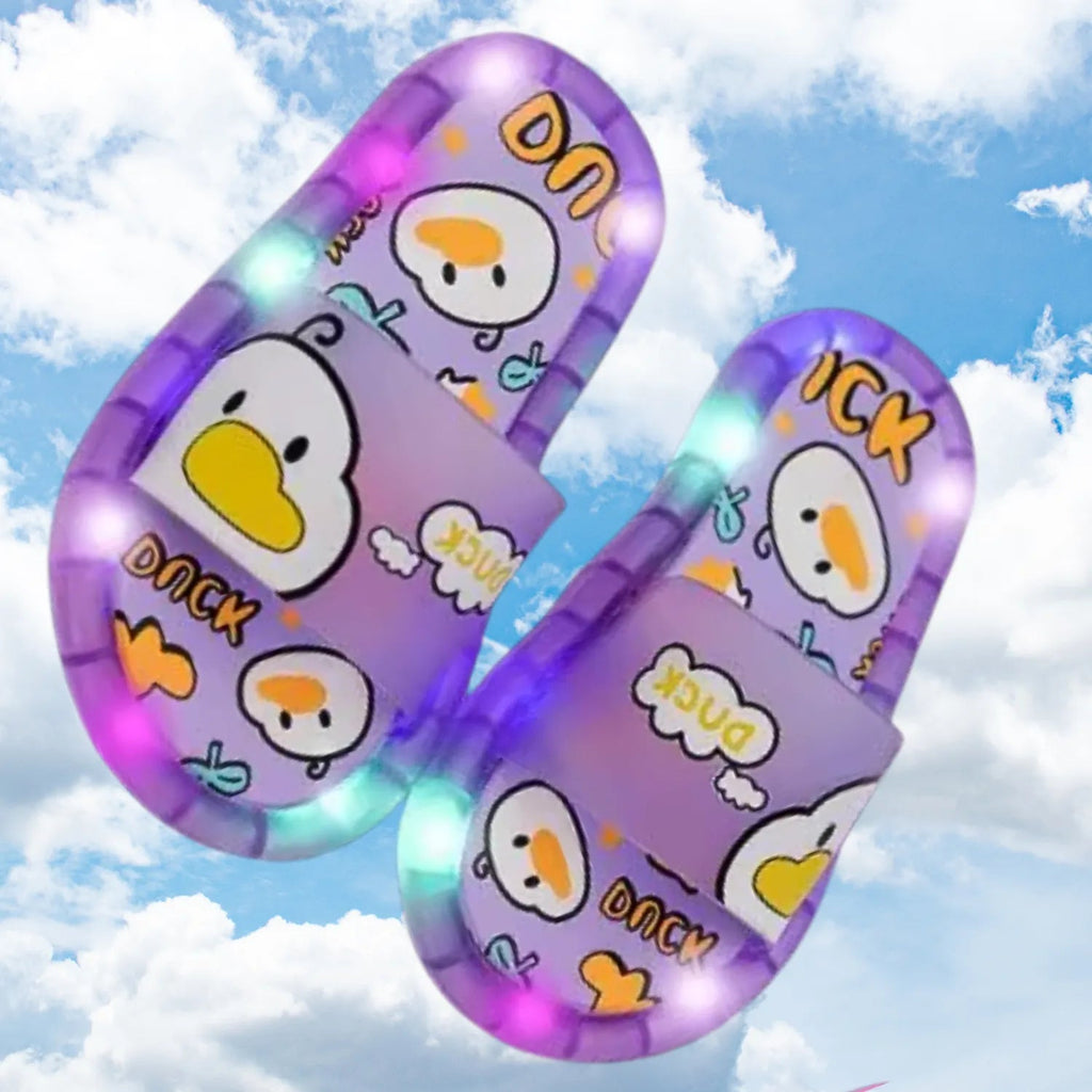 Chinelo sandalia infantil meninas meninos roxo lilás frescor macio e led