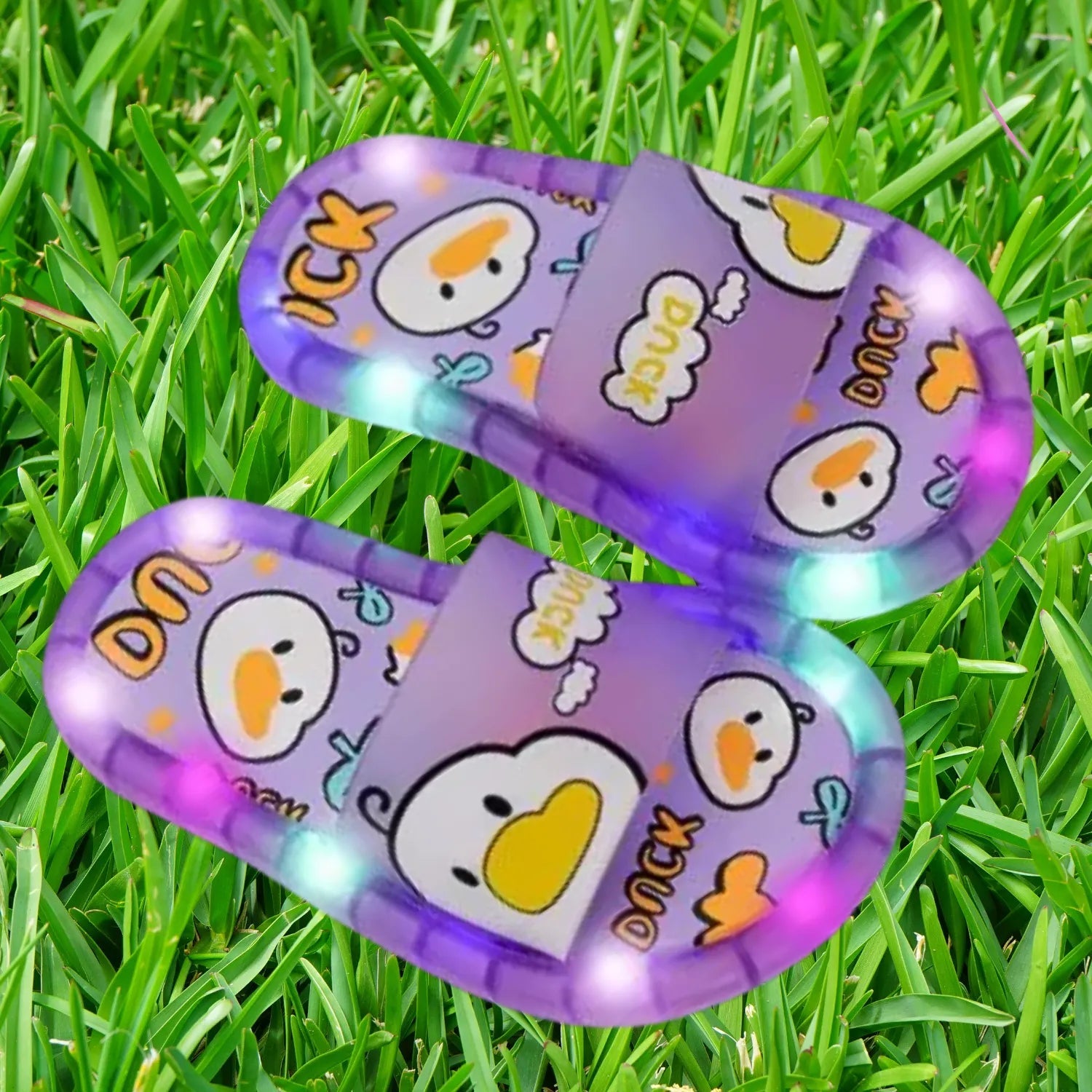 Chinelo sandalia infantil meninas meninos roxo lilás frescor macio led