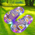 Chinelo sandalia infantil meninas meninos roxo lilás frescor macio led