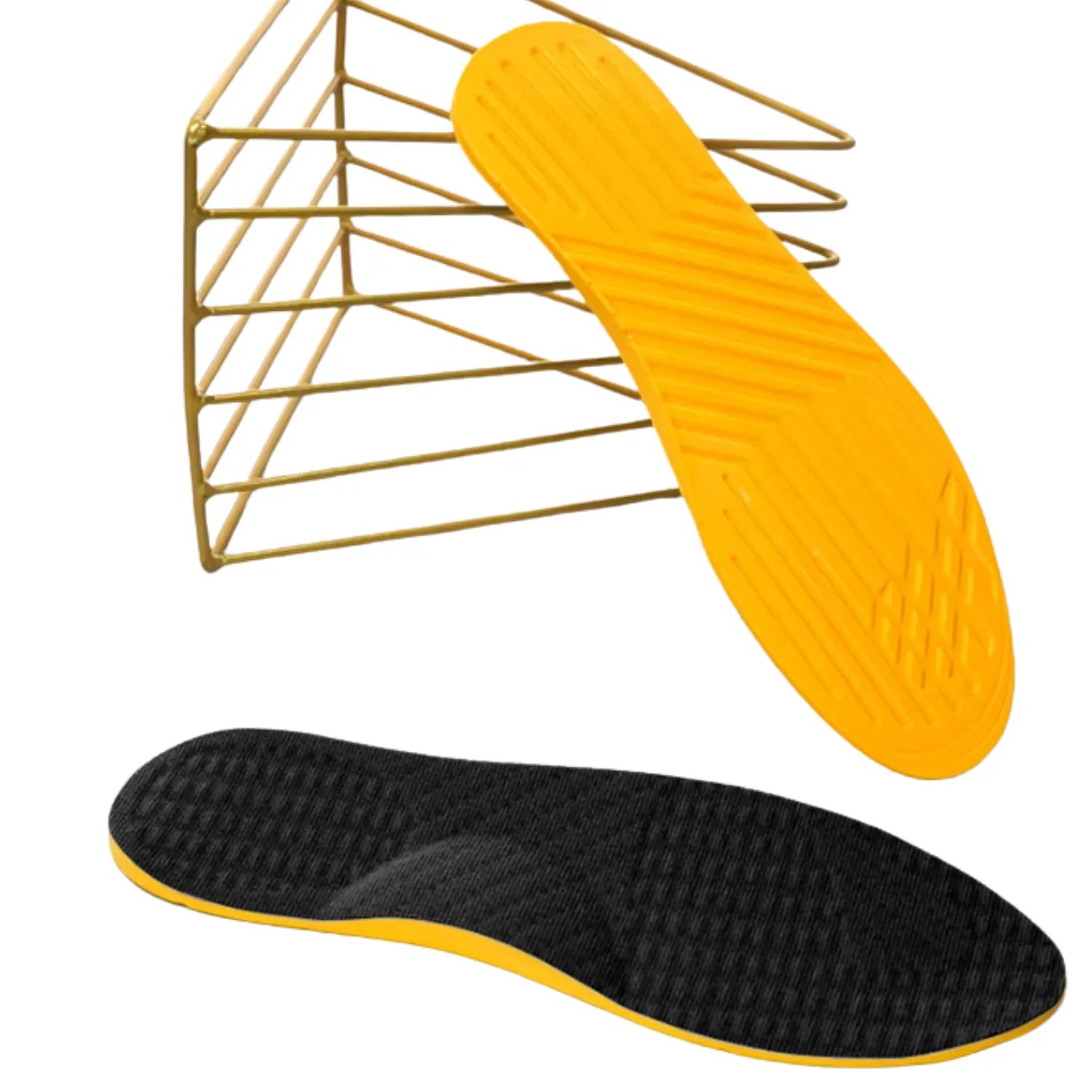 Palmilha ortopédica de correção postural e de pernas para x antiderrapante e anti-impacto