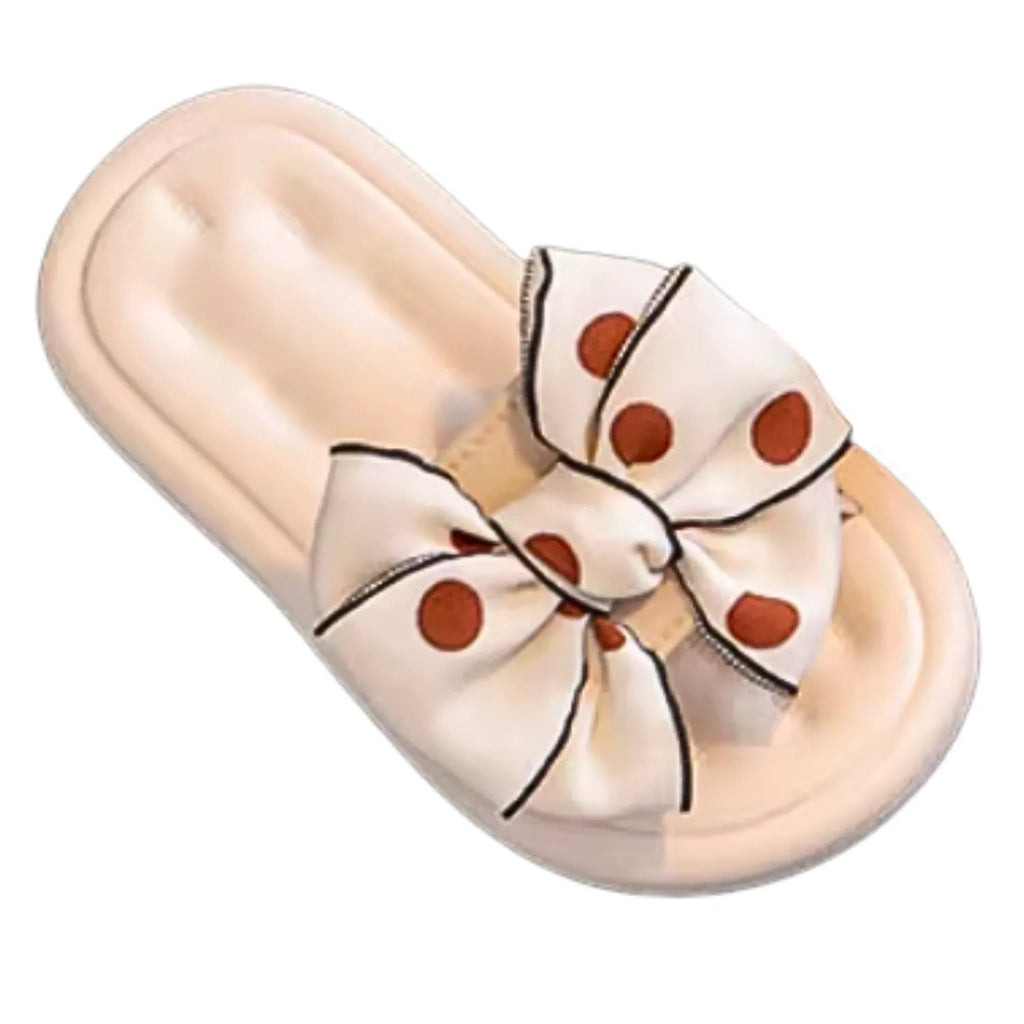 Sandália chinelo infantil meninas bege creme laco confort