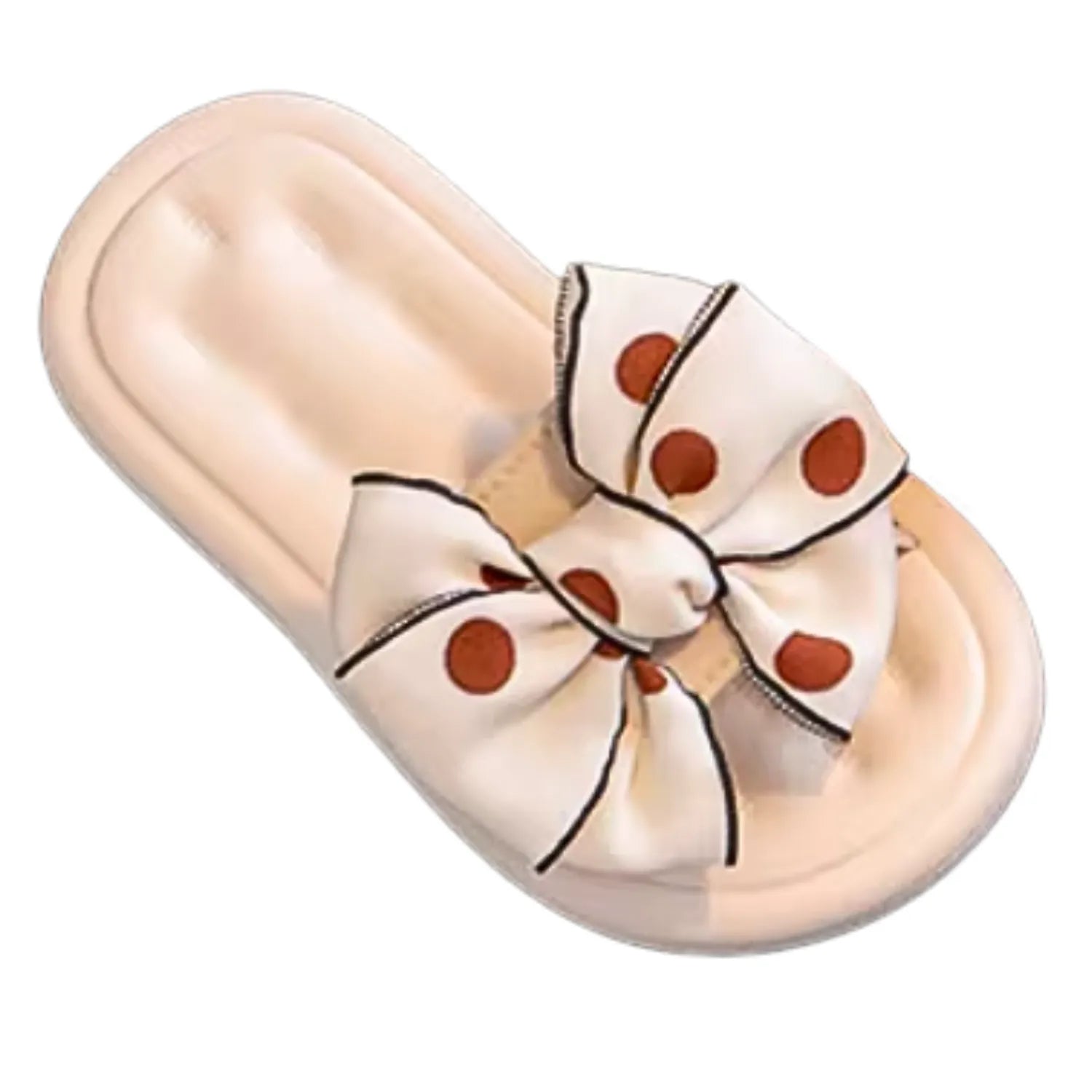 Sandália chinelo infantil meninas bege creme laco confort