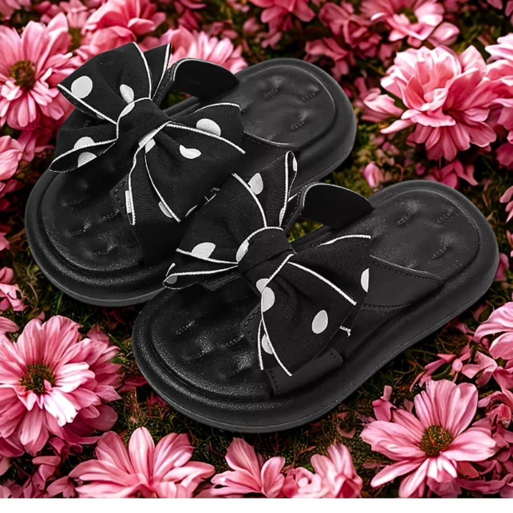 Sandália chinelo infantil meninas preto laco lindo