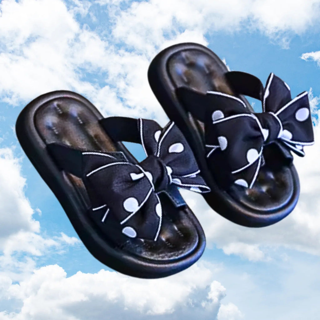 Sandália chinelo infantil meninas preto laco suave frescor