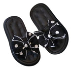 Sandália chinelo infantil meninas preto laço