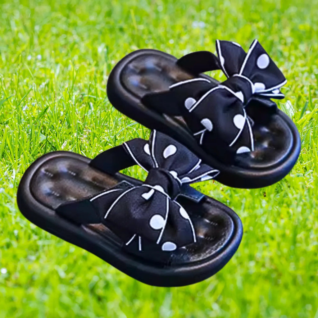 Sandalia chinelo infantil meninas preto laser frescor