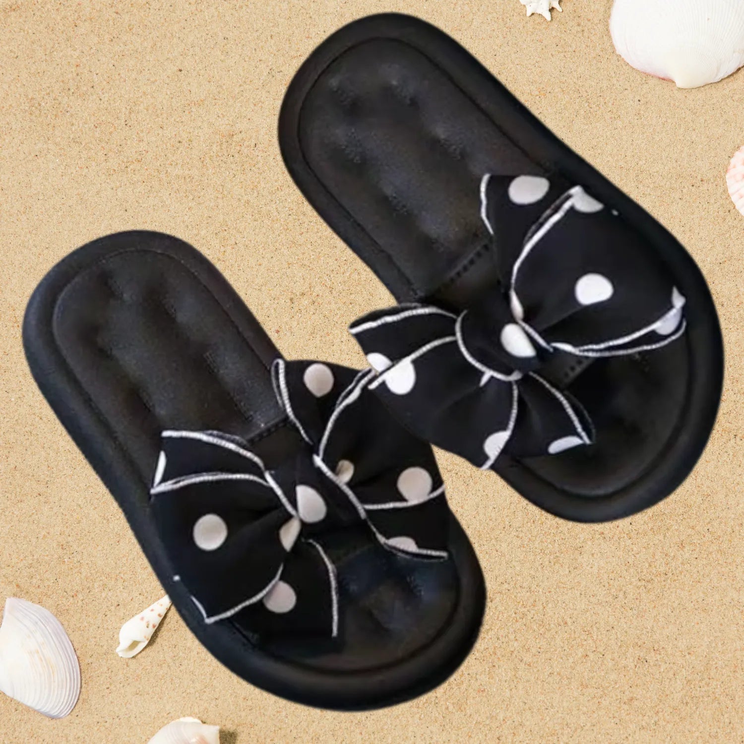 Sandália chinelo infantil meninas preto frescor macies laser