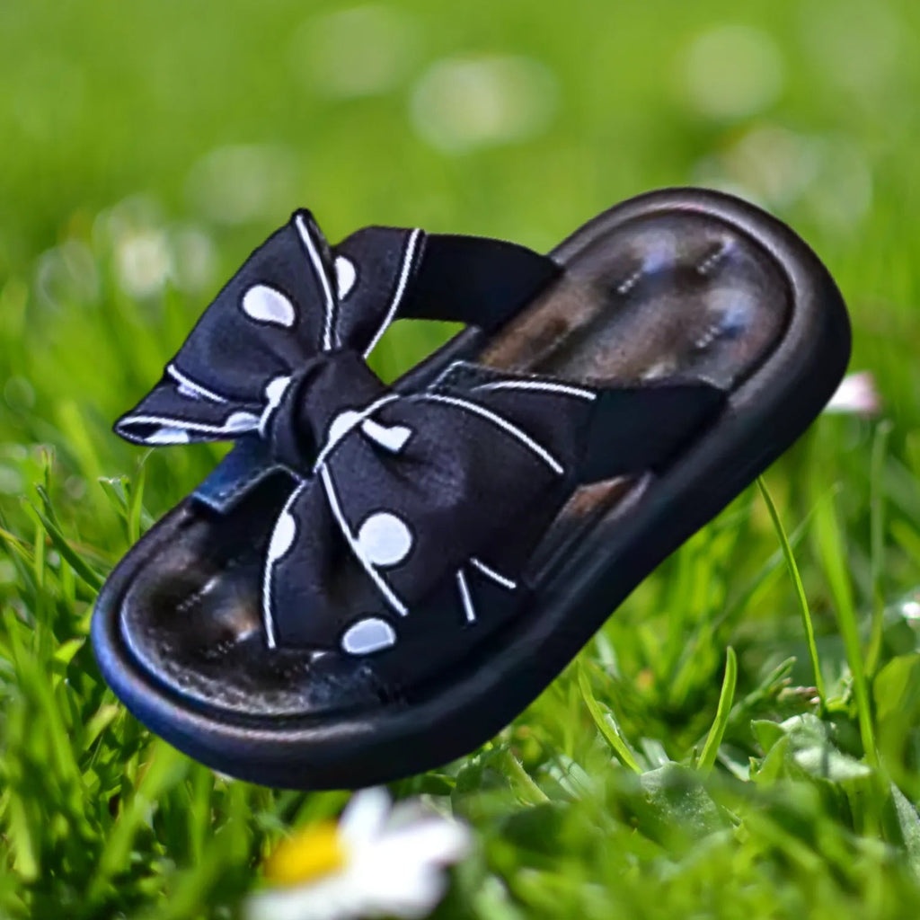 Sandalia chinelo infantil meninas preto laser frescor