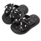 Sandália chinelo infantil meninas preto laço