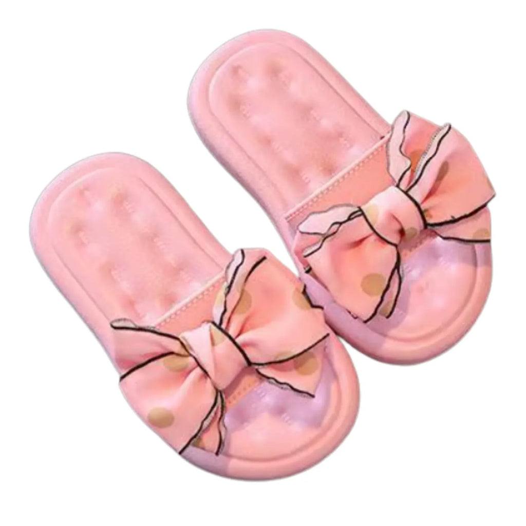 Sandália chinelo infantil meninas rosa claro laço