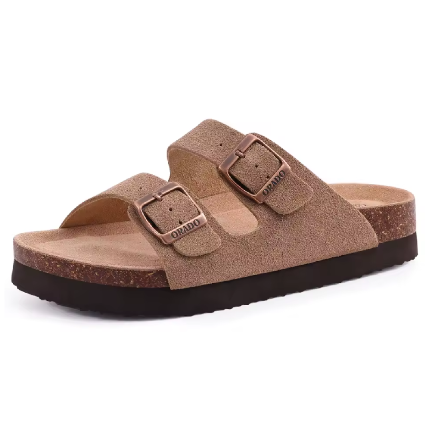 Sandália de cortiça preta, frescor, conforto nesse verão.