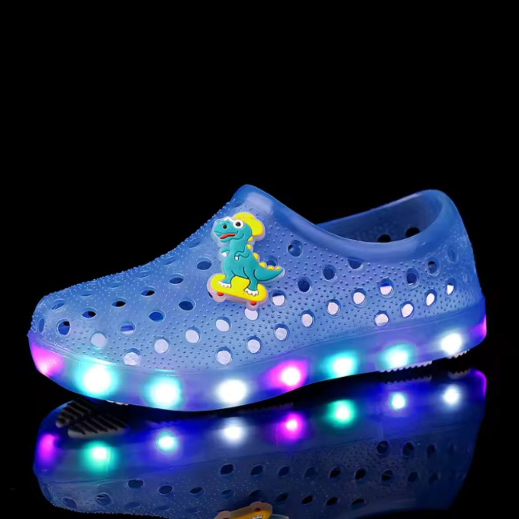 sandália fechada infantil azul royal e unissex segurança no escuro