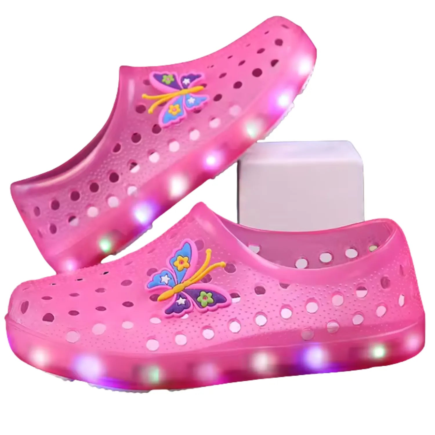 sandália fechada infantil rosa unissex com led