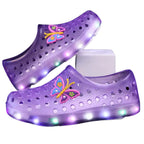 sandália fechada infantil roxo lilás unissex com led