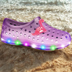 sandália fechada roxo púrpura praia confort