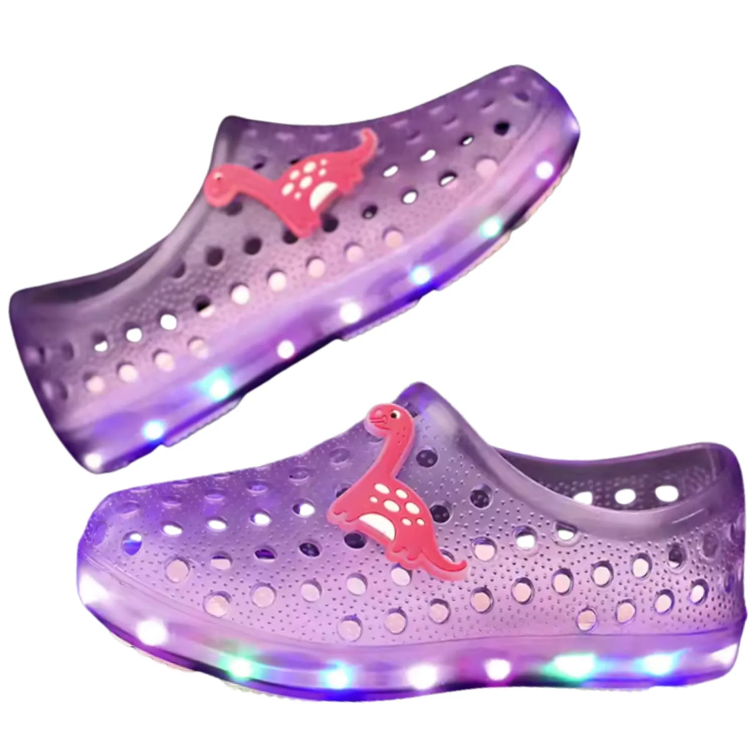 sandália fechada infantil roxo púrpura unissex com led