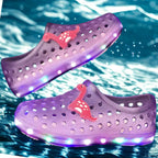 sandália fechada infantil roxo púrpura unissex prova d'água