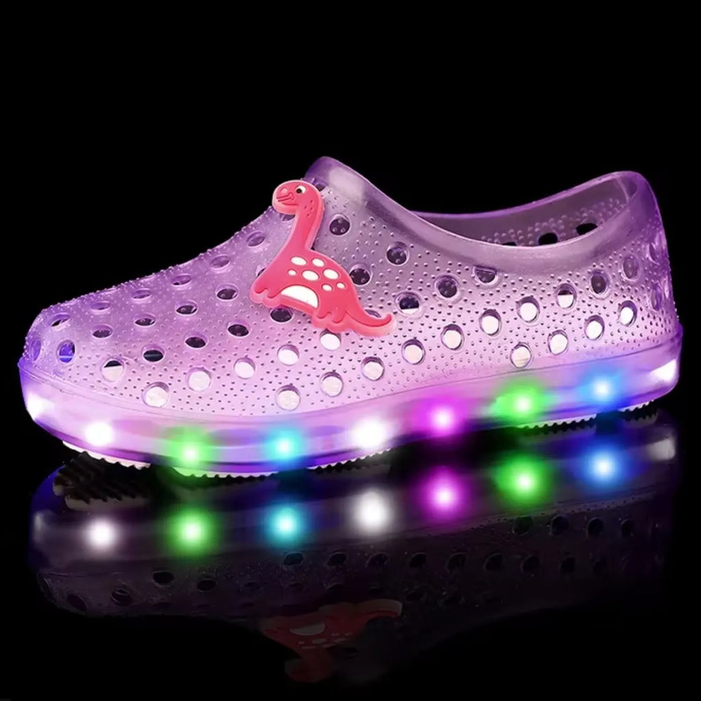 sandália fechada infantil roxo púrpura unissex segurança no escuro