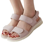 sandalia feminina creme damasco velcro
