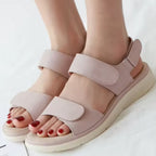 sandalia feminina creme velcro