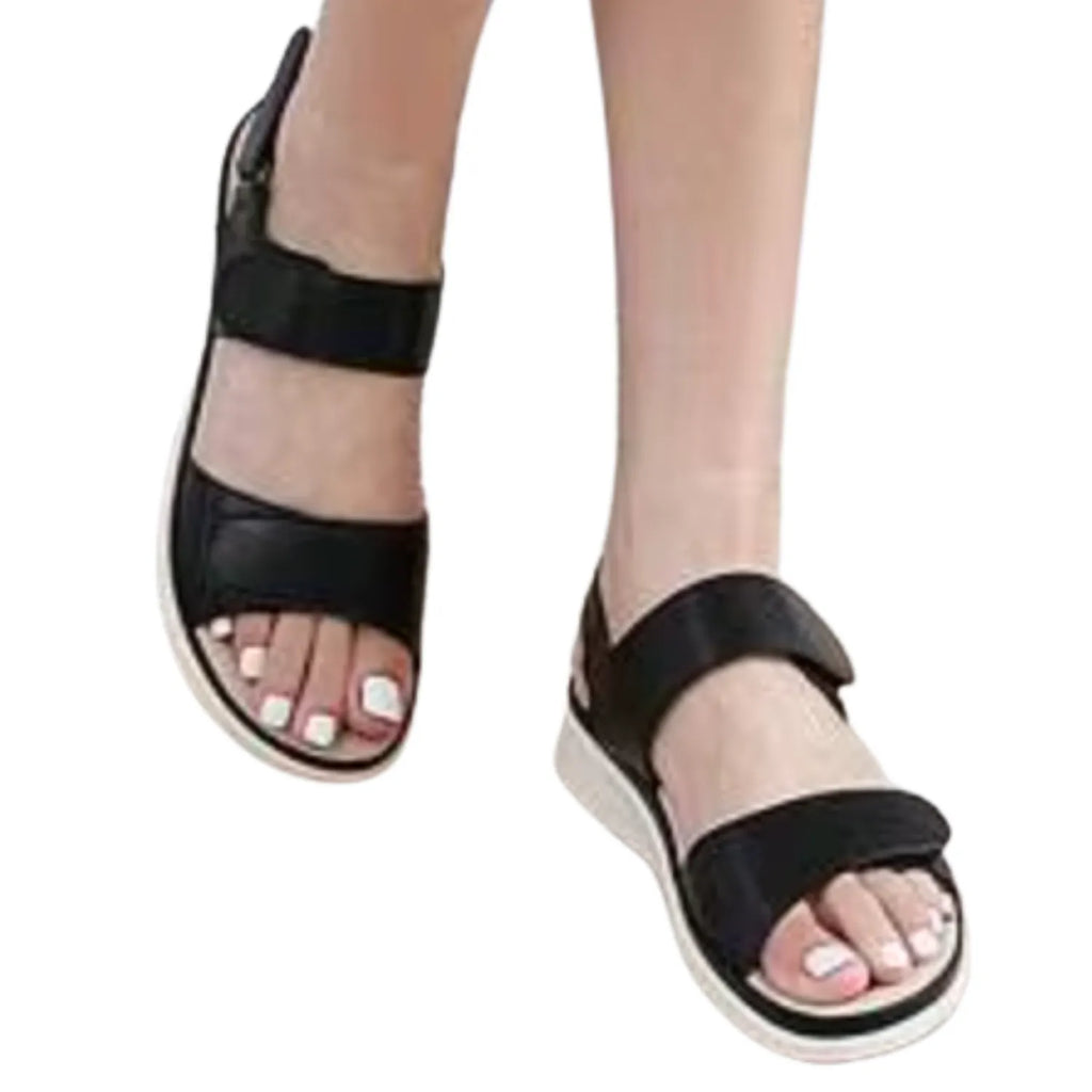 sandalia feminina preta velcro