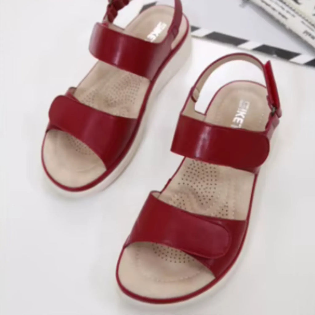 sandalia feminina vermelha macia