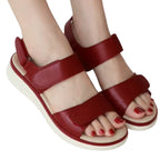sandalia feminina vermelha velcro