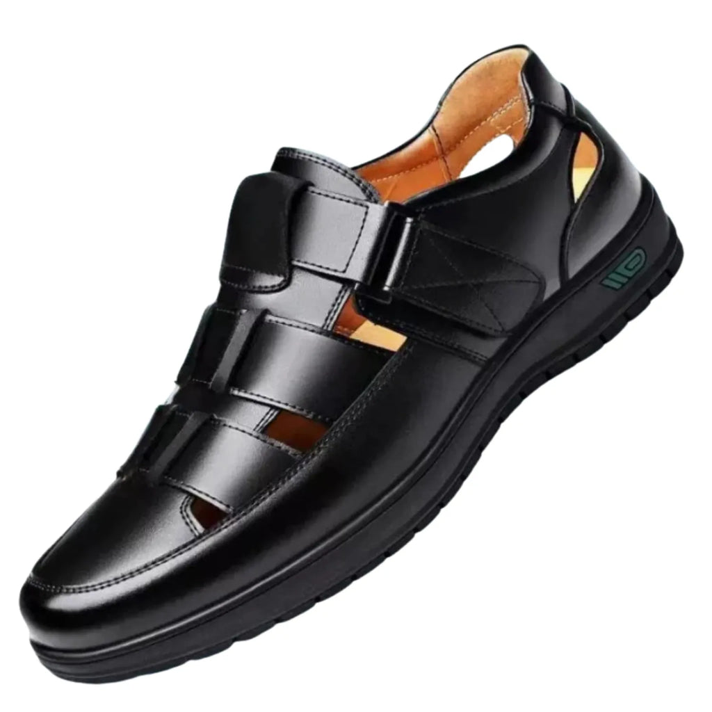 sandalia masculina preta fivela