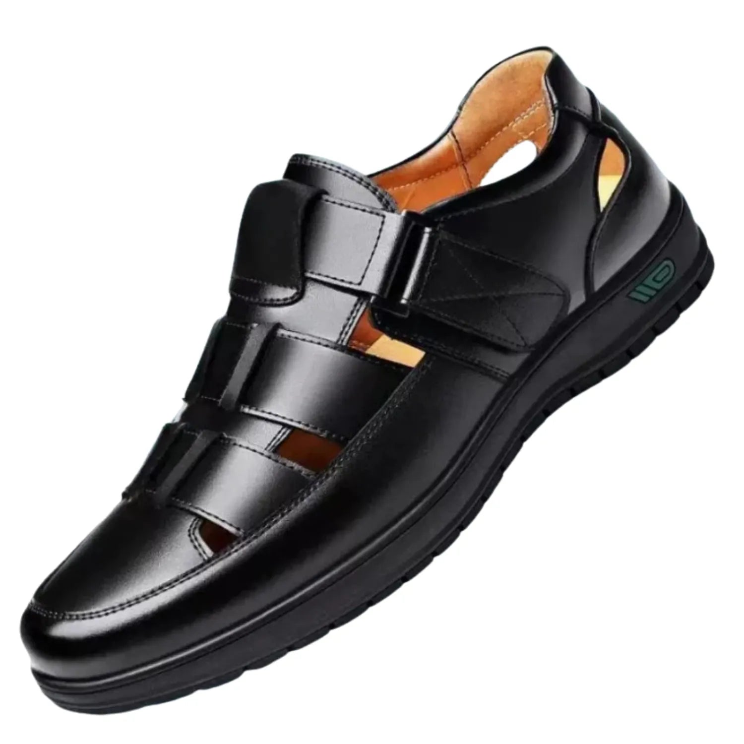 sandalia masculina preta fivela