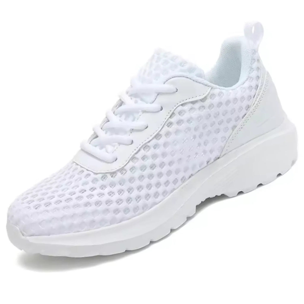 tênis feminino branco de malha respirável antiderrapante