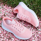 tênis feminino rosa de malha presença