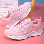 tênis feminino rosa malha confort presença