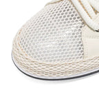 tênis masculino bege de malha respirável