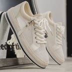 tênis masculino bege malha confort